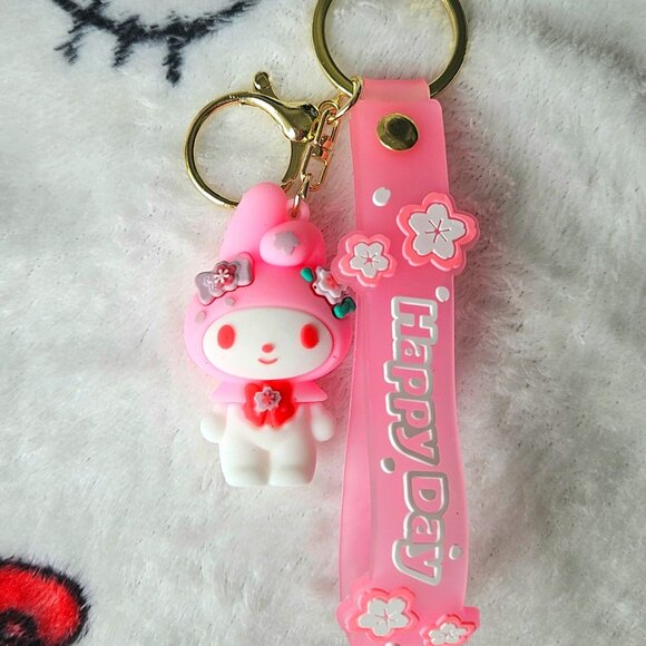 New My Melody Cherry Blossom Keychain/Bag Charm - Picture 1 of 5